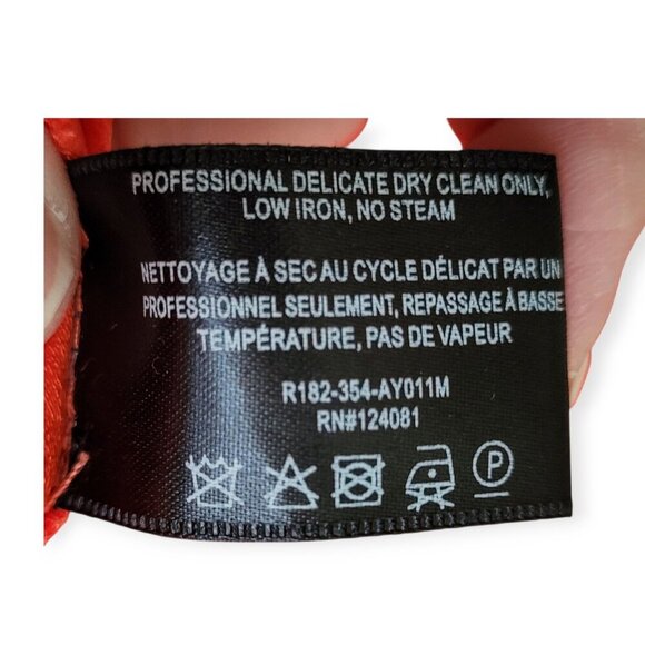 Proenza Schouler Mini Shift Dress Ruffle Embellishment V-Neck Burnt Orange W 10 - Picture 15 of 16